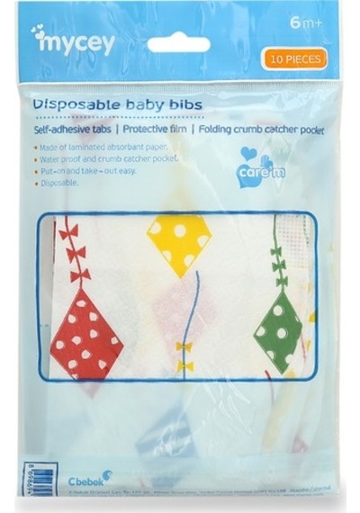 Mycey Tek Kullanımlık Bebek Önlüğü - 10'Lu Çok Renkli
