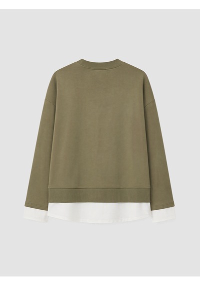 Lcw Comfort Haki Bisiklet Yaka Oversize Kadın Sweatshirt