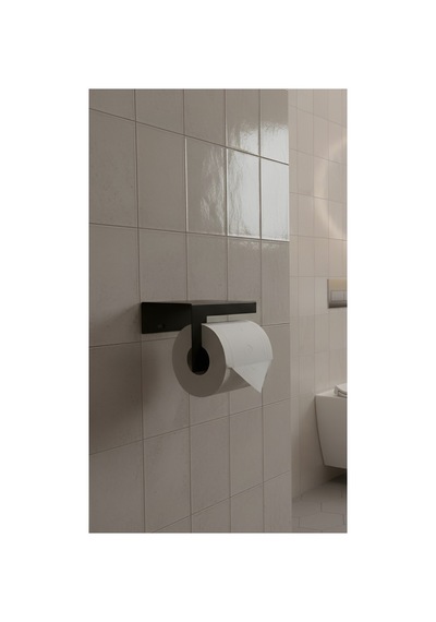 Premium Seri Paslanmaz Metal Tuvalet Kağıdı Askısı Ve Organizer Raflı Tuvalet Kağıdı Wc Askısı Siyah