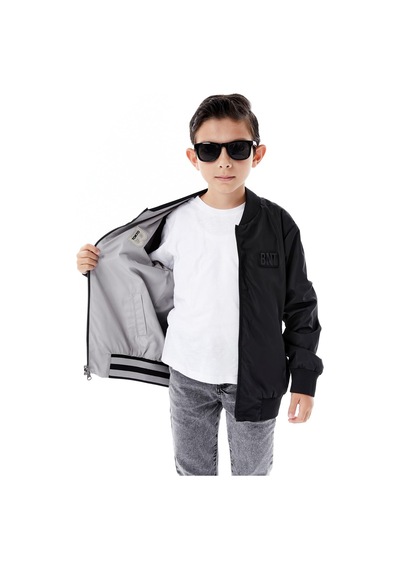 Benitto Kids Erkek Çocuk Kapüşonlu Çift Taraflı Mevsimlik Yağmurluk 51364 Gri