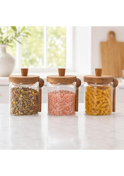 Akasya Kapaklı Kaşıklı Cam Kavanoz 450 Ml 3'lü Set, Şeffaf Cam Saklama Kavanozu, Ahşap Kapaklı Kaşıklı Mutfak Düzenleyici, Baharat Kahve Şeker Bakliyat Kuruyemiş Kavanozu Çok Renkli Akasya Kapaklı Kaşıklı Cam Kavanoz 450 Ml 3'lü Set, Şeffaf Cam Saklama Kavanozu, Ahşap Kapaklı Kaşıklı Mutfak Düzenleyici, Baharat Kahve Şeker Bakliyat Kuruyemiş Kavanozu Çok Renkli