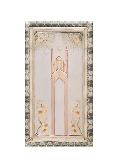 Bahar Bambu Namaz Seccadesi - Kaliteli Yumuşak Kaymaz Tabanlı Krem