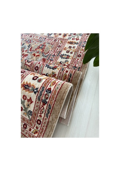 Alize Vintage Otantik Desen Salon Halısı Saçaklı Dekoratif Bej Halı Bej