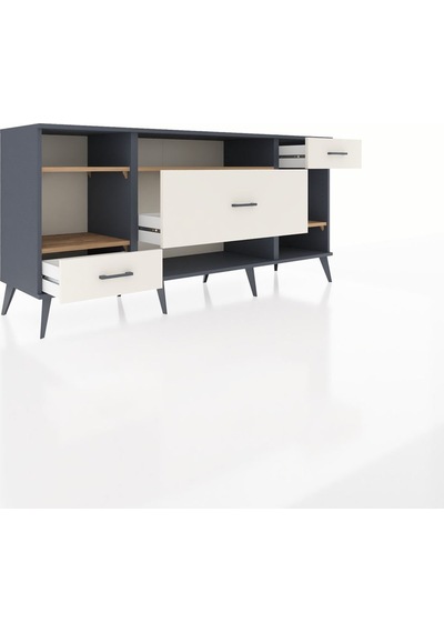 Hyperion Konsol 4 Raflı 3 Çekmeceli 176x44x83 Antrasit-çam/aytaşı Çam/aytaşı Hyperion Konsol 4 Raflı 3 Çekmeceli 176x44x83 Antrasit-çam/aytaşı Çam/aytaşı