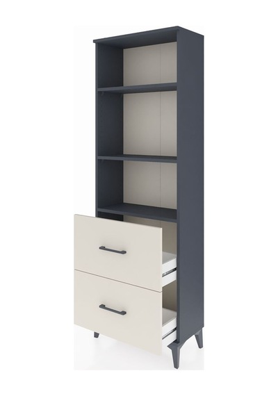 Arges Dolap 3 Raflı 2 Çekmeceli 60x30x182 Antrasit-aytaşı Antrasit