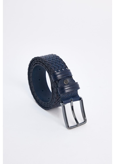 Tudors Erkek %100 Hakiki Deri 3,5 Cm Klasik Lacivert Kemer-31569 Lacivert