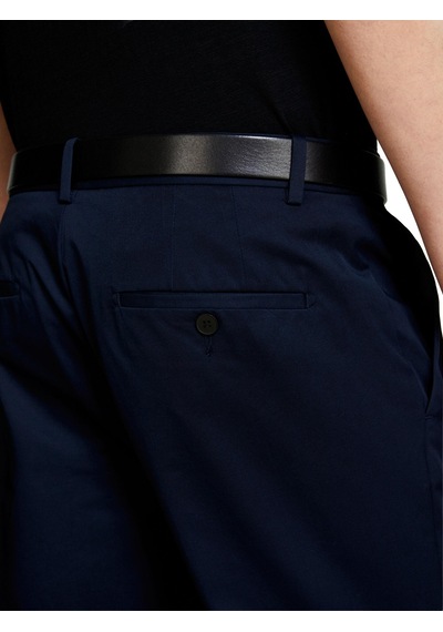 Sisley %100 Pamuk Önü Pileli Dar Paça Pantolon Erkek Lacivert Pantolon - 324p4fbhsf03u