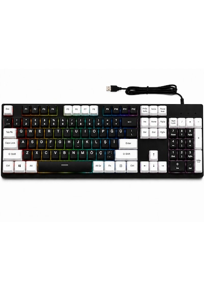 104 Tuş Rgb Aydınlatmalı Mekanik Gaming Klavye Kablolu Usb, Sayısal Tuş Takımlı Oyuncu Klavyesi