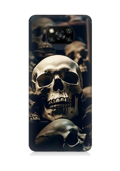 Xiaomi Poco X3 Uyumlu Kuru Kafa Desenli Silikon Kılıf