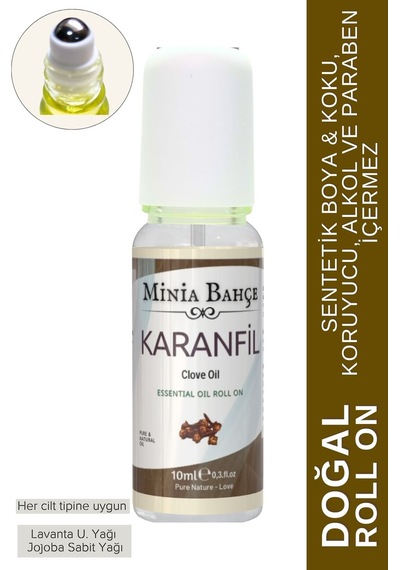 Doğal Roll On, Karanfil Uçucu Yağı, Jojoba Yağı. 10ml