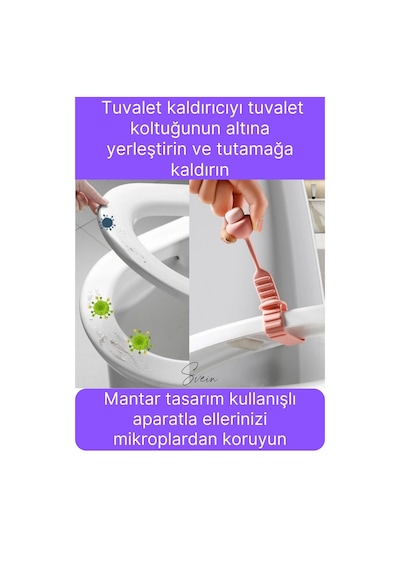 2 Adet Klozet Kapağı Kaldırma Hijyen Aparatı Tutucu Mantar Tasarım Silikon Esnek Pratik Banyo İçin Çok Renkli