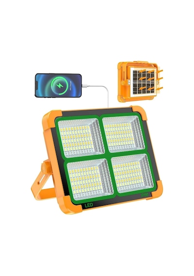 Taşınabilir Solarlı Çalışma Ve Kamp Işığı, Powerbanklı Güneş Enerjili Işıldak,fener-150w 200 Lümen 264 Ledli-kçk