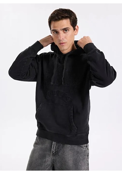 Guess Eco Tyler Hoodıe Kapşonlu Sweatshırt M5bq21kcny4 M5bq21kcny4 F73j SiYAH