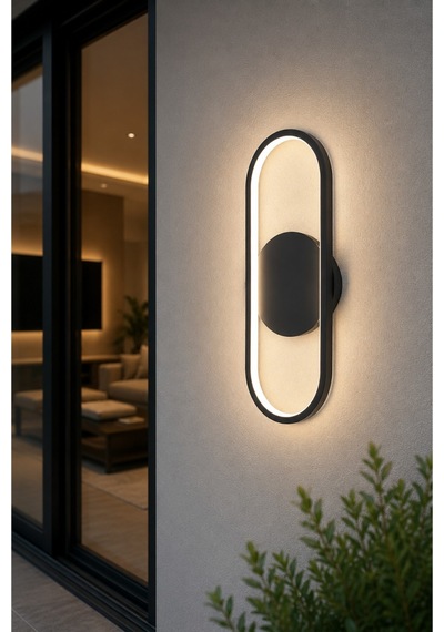 Zzez Aplik Modern Tasarım Siyah Renk - Gün Işığı Ledli Banyo - Mutfak - Salon Led Duvar Aplik