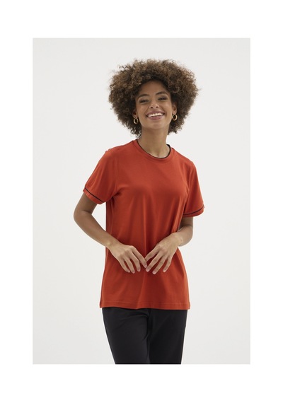 Moda Dua Kocabey Kkt-26156k Kadın O Yaka Pijama Takımı Kiremit
