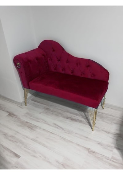 Metalda Josefin Bench Koltuk Berjer Gold Seri 130 Cm Bordo