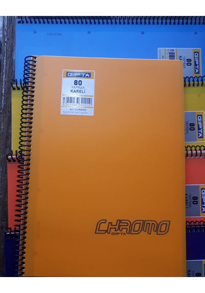 Defter Spiralli 80 Yp Kareli 5 Adet + Çizgili Defter 5 Adet 10 Adet Defter Pp Kapak Gıpta Crome Çok Renkli