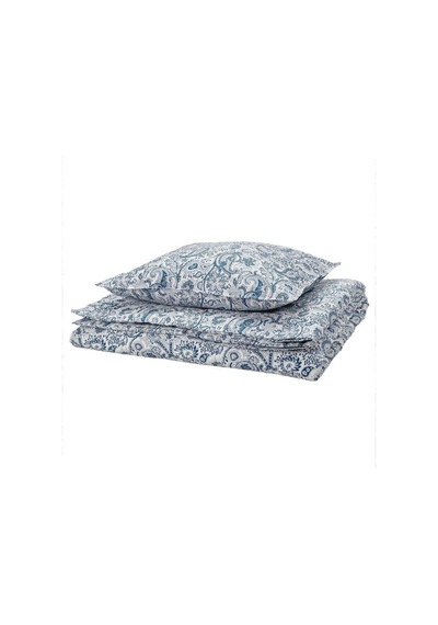 Ikea Rodgersıa Tek Kişilik Nevresim Takımı 150 X 200 Cm Beyaz - Lacivert