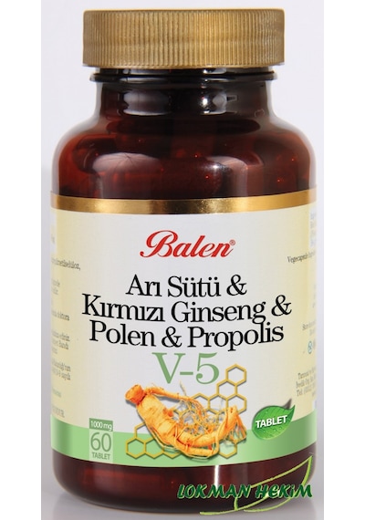 Balen V-5 Arı Sütü & Kırmızı Ginseng & Polen & Propolis 1000 MGx60