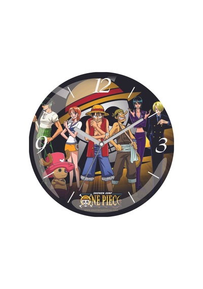 One Piece Sessiz Akar Bombeli Gerçek Cam Duvar Saati Siyah
