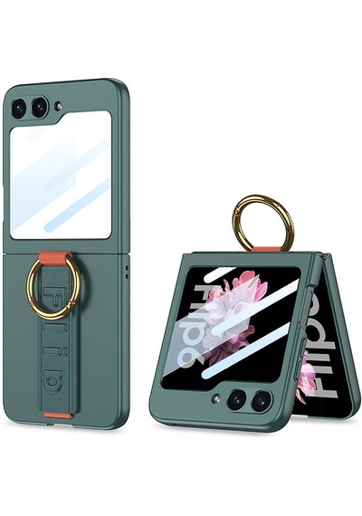 Galaxy Uyumlu Z Flip 6 Kılıf Kamera Korumalı Yüzüklü Karbon Tasarımlı Zore Flip Ring Kıpta Kapak