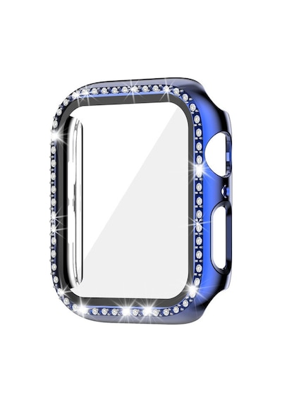 Apple Uyumlu Watch 7 8 9 45mm Tek Sıra Parlak Taşlı Rubber Kasa Kapak