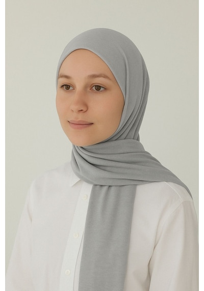 Mim Eşarp Enba Penye Pamuksu Şal Gümüş