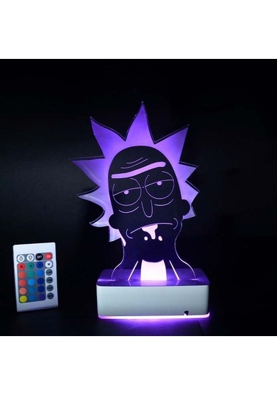 Rıck And Morty - Rıck - 3D 16 Renk Gece Lambası