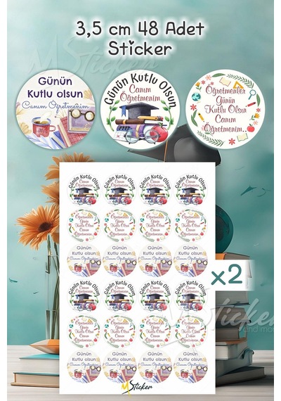 Öğretmenler Günü Sticker Seti 48 Adet