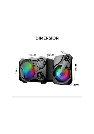 Sp60 Speaker 2.1 Kanal Oyuncu Hoparlörü Rgb Led Işıklı Hafıza Kartı Ve Usb Girişli Bluetooth Lu Bilgisayar Hoparlörü 3,5mm Jack Girişli 2+1 Gaming Speaker