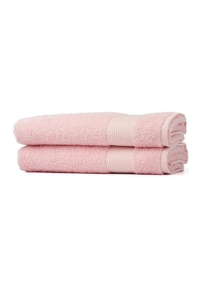 Minerva %100 Doğal Pamuklu 2'li Havlu Seti Pembe Beyaz