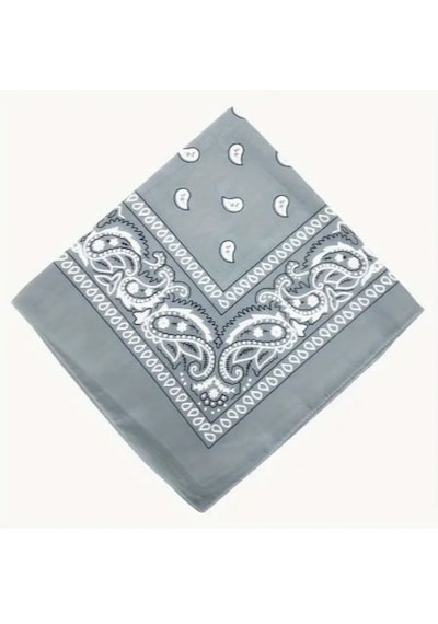 Melek Kare Bandana Fular Açık Gri
