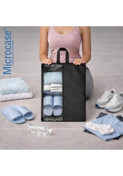 Xmlbayiciniz Çok Amaçlı Şeffaf Pencereli Ayakkabı Düzenleyici Seyahat Çantası Hurç 50x40 Cm 5 Adet Al5502 Çok Renkli
