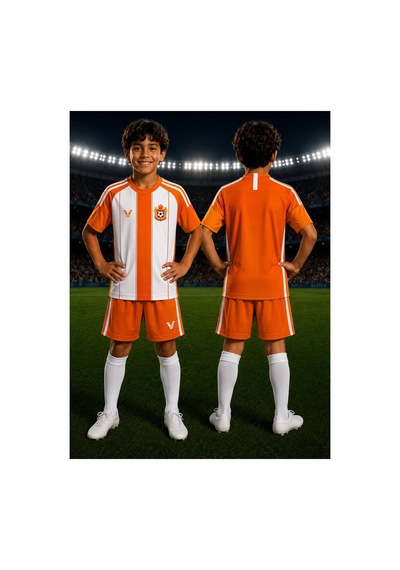Yenteks Çocuk Halı Saha Futbol Forması Seti Turuncu-beyaz Forma+şort+çorap Turuncu Turuncu