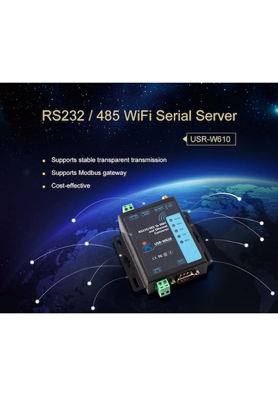 Usr-w610 Wifi, Rs232 Rs485 Seri Ve Ethernet Dönüştürücü Modbus Rtu - Tcp