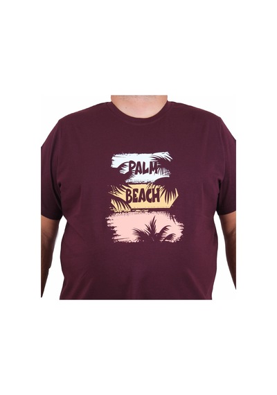 Moc Grande Mocgrande Erkek Büyük Beden Sıfır Yaka Tişört Palm Beach 25188 Murdum Murdum