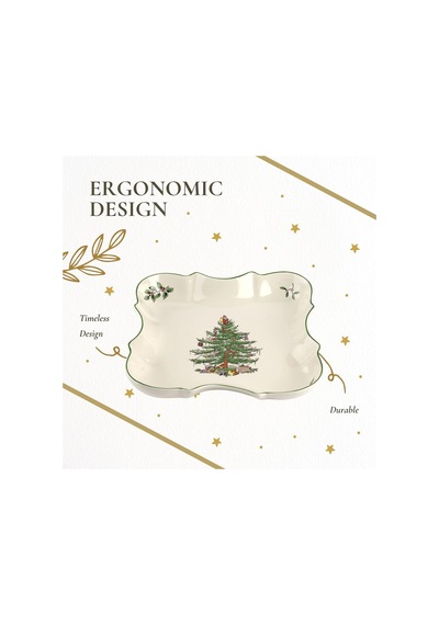 Spode Christmas Tree Devonia Tray 20cm / 8in - Kare Servis Ve Sunum Tabağı
