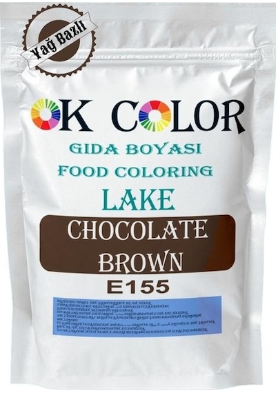 Ok Color Lake Chocolate Brown E155 Kahverengi Yağ Bazlı Toz Gıda Boyası 500 G