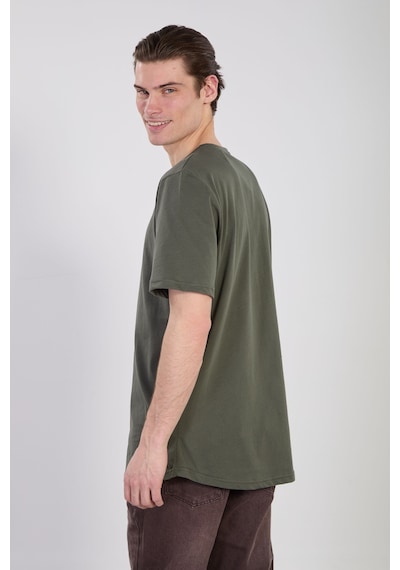 Barrels And Oıl Erkek Oval Kesim T-shirt - Haki Haki