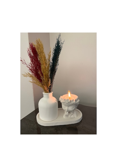 Çiçek Kız Dekoratif Set Beyaz
