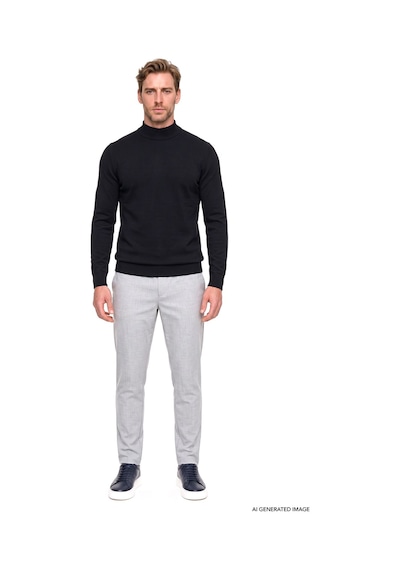 Ac&Co / Altınyıldız Classics Slim Fit Dar Kesim Beli Bağlamalı Yan Cepli Erkek Pantolon - Gri