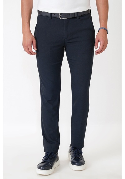Slim Fit Yan Cep Esnek Yünlü Lacivert Pantolon P 1232