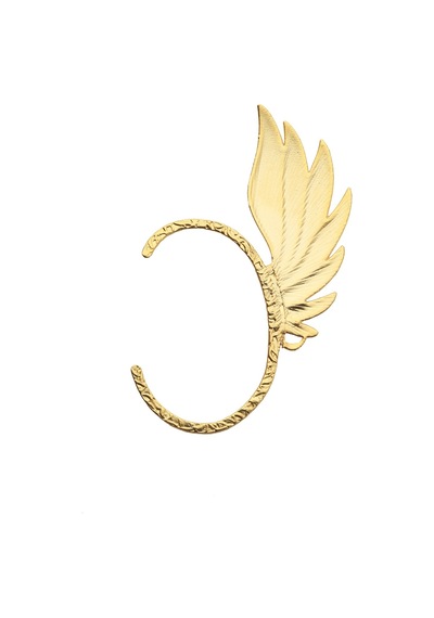 Kadın Mat Altın Renk Kaplama Sol Kulak Geçirmeli Model Yaprak Formlu Ear Cuff Küpe Altın