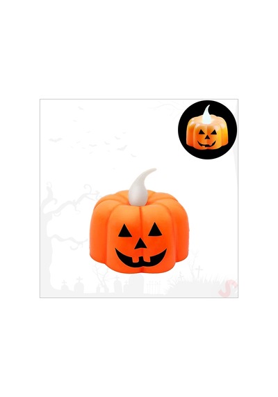Halloween Bal Kabağı Led Mum, 5cm X 3 Adet