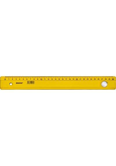 Brons Plastik Renkli Cetvel 30 CM Sarı