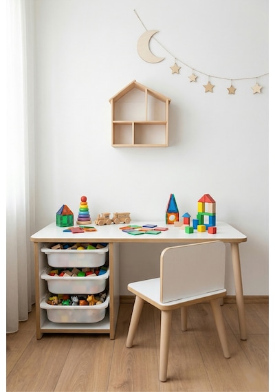 Çocuk Masa Sandalye Takımı 90x45 Cm 3 Sepetli Çocuk Çalışma Masası Aktivite Masası Yaz-sil Beyaz Çocuk Masa Sandalye Takımı 90x45 Cm 3 Sepetli Çocuk Çalışma Masası Aktivite Masası Yaz-sil Beyaz