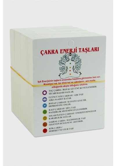 3-lü - 684 - Çakra Enerji Taşları Bileklik - Ece-umay - Kartı Beyaz