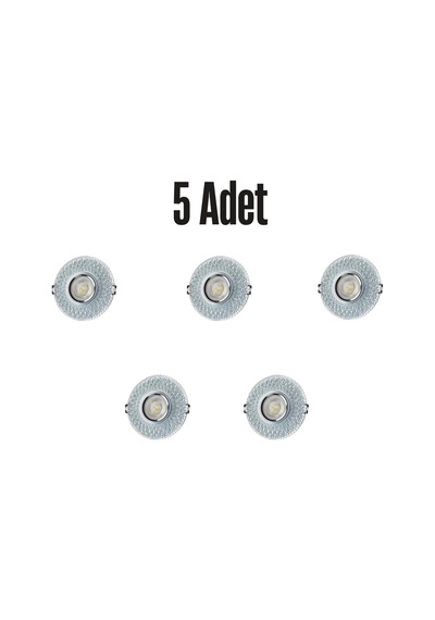 Ct-6615 Yağmur Cam Spot Ampülsüz Led Efekli 5 Adet - 3 W Led Çerçeveli Beyaz