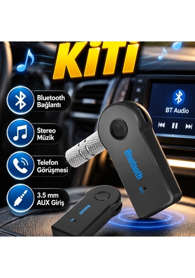 Bluetooth Aux Araç Kiti V3.0 Edr Stereo Müzik Alıcı Telefon Bağlantı Cihazı