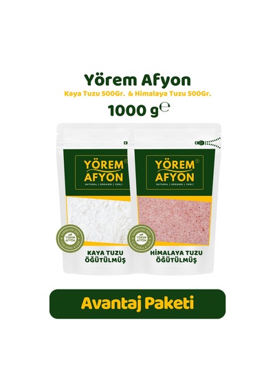 Rafine Edilmemiş Vitamin Mineral Deposu Öğütülmüş Toz Kaya & Himalaya Tuzu Avantajlı Set 1000gr.